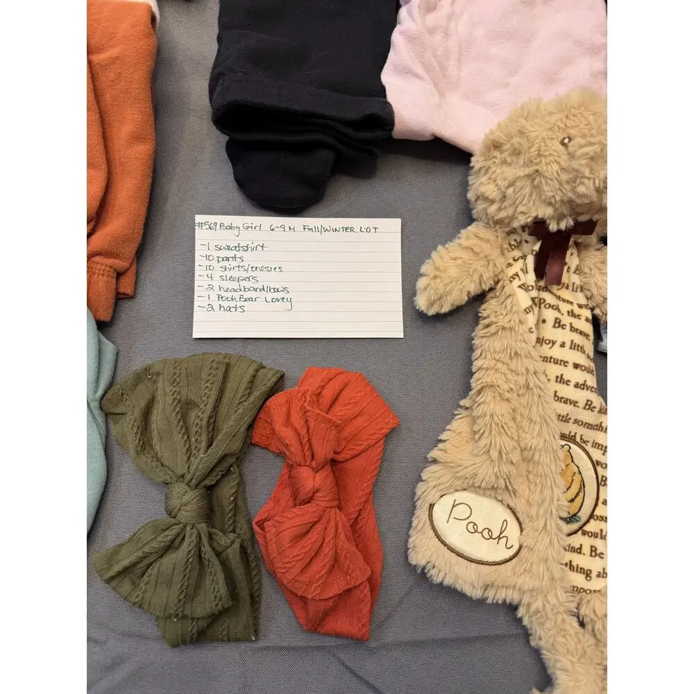 Baby Girl 6-9M Fall/Winter Clothing Lot - Large Mix & Match Bundle #569
